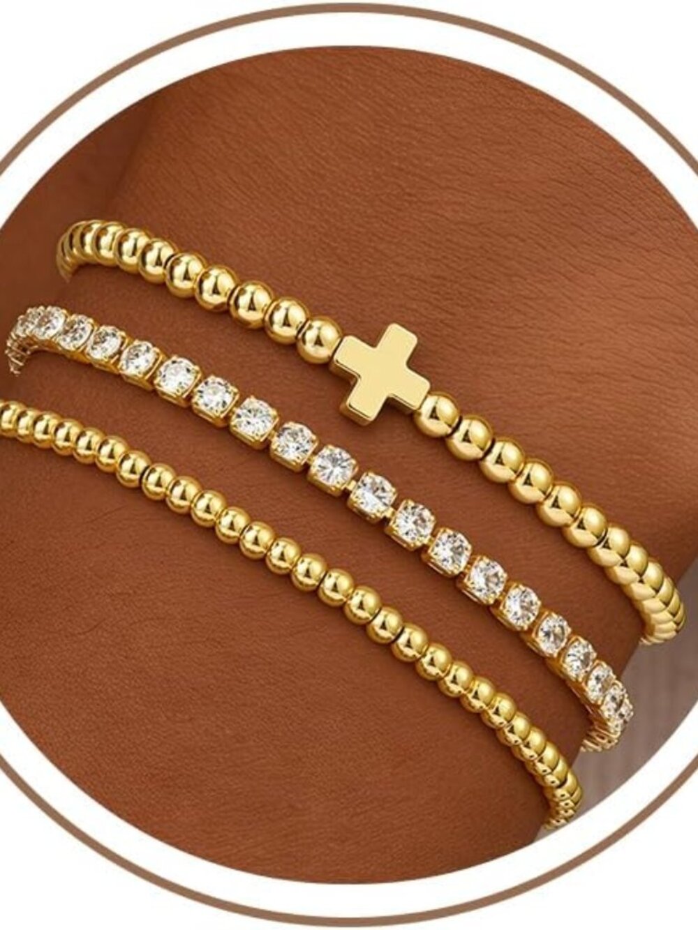 Versatile Dainty Gold Bracelets - Tennis, Beaded & Rope Styles for Women
